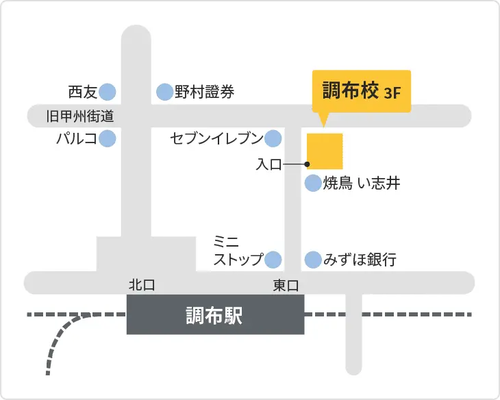 森塾 調布校までの地図