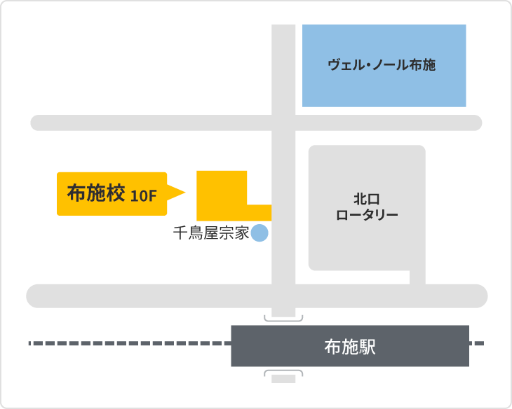 森塾 布施校までの地図