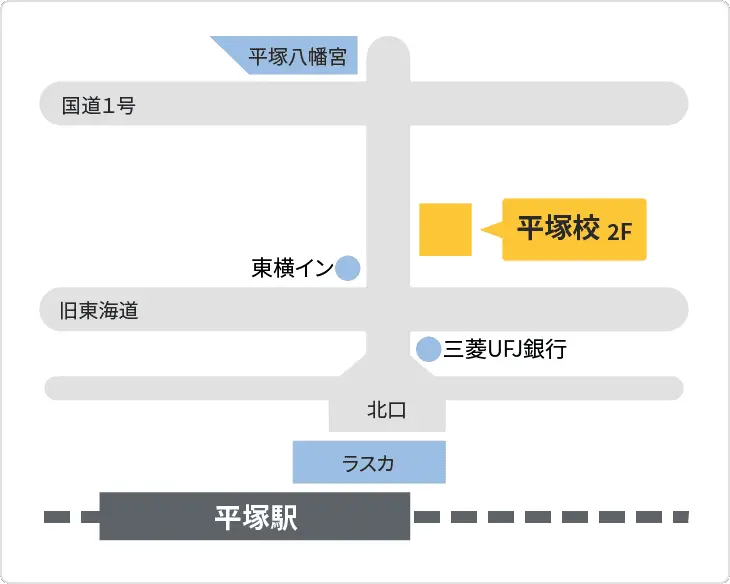 森塾 平塚校までの地図