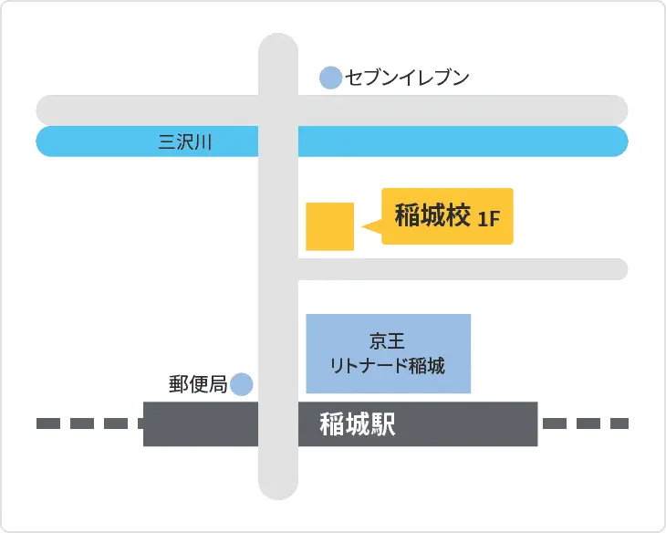 森塾 稲城校までの地図