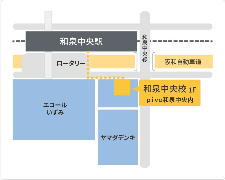 森塾 和泉中央校までの地図