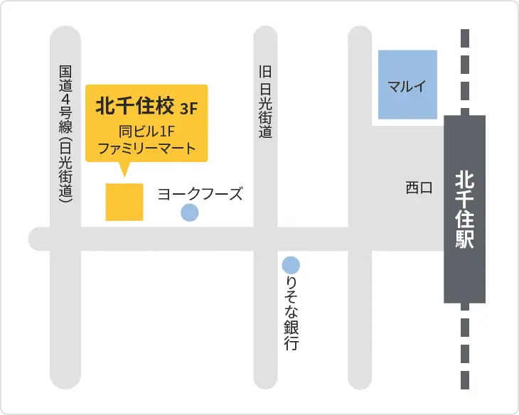 森塾 北千住校までの地図