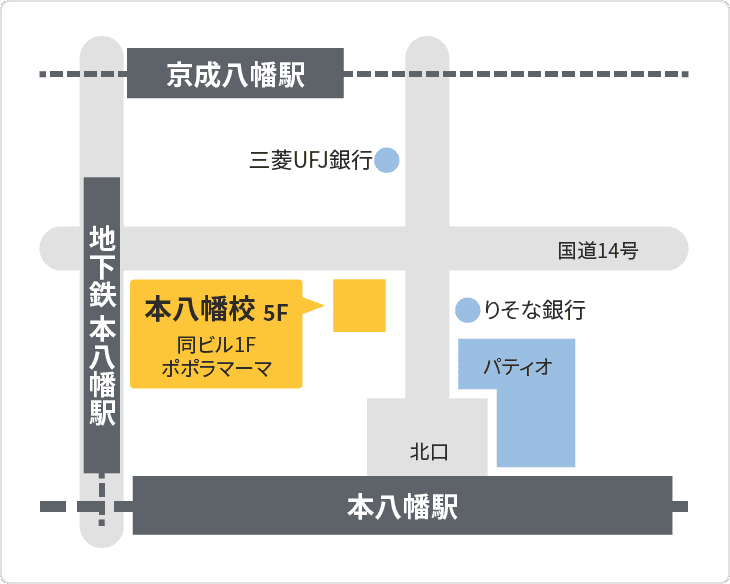 森塾 森塾 本八幡校までの地図