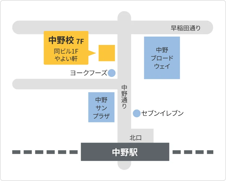 森塾 中野校までの地図