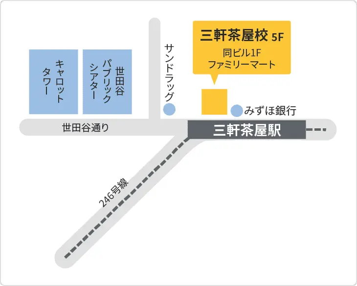 森塾 三軒茶屋校までの地図