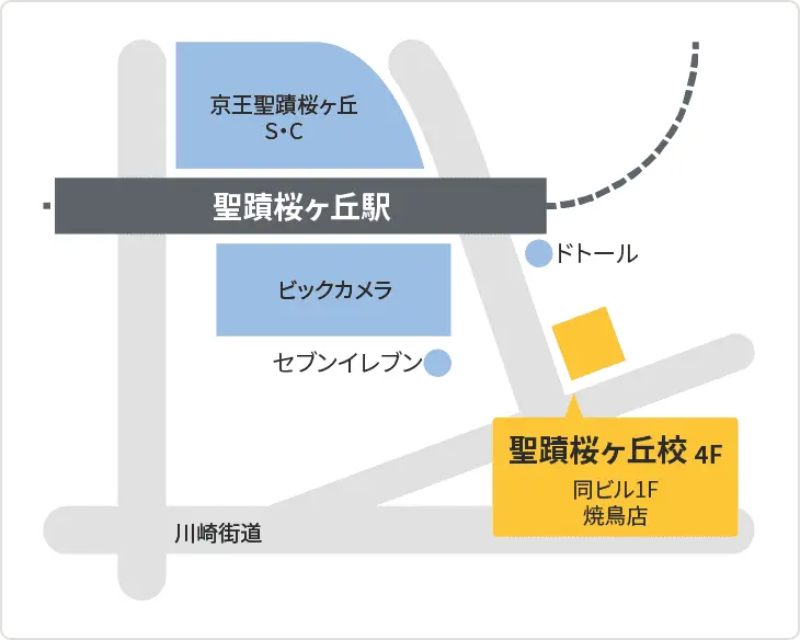 森塾 聖蹟桜ヶ丘校までの地図