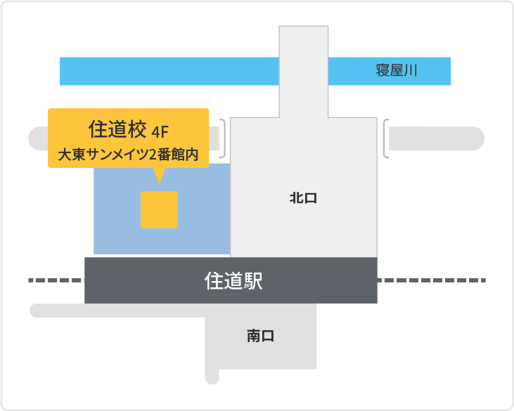 森塾 住道校までの地図