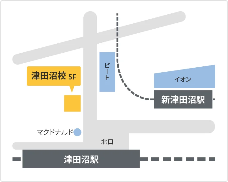 森塾 津田沼校までの地図