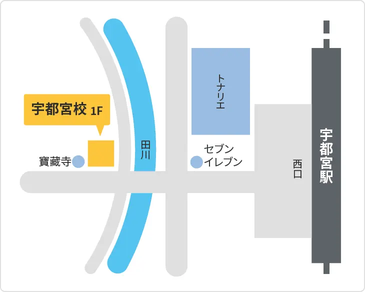 森塾 宇都宮校までの地図