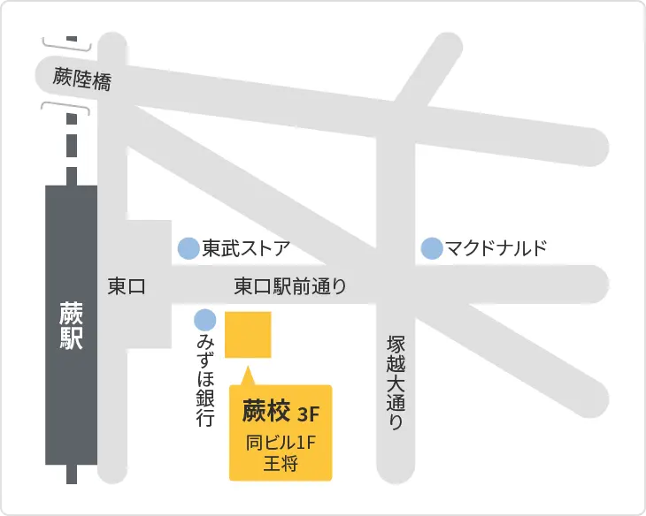 森塾 蕨校までの地図