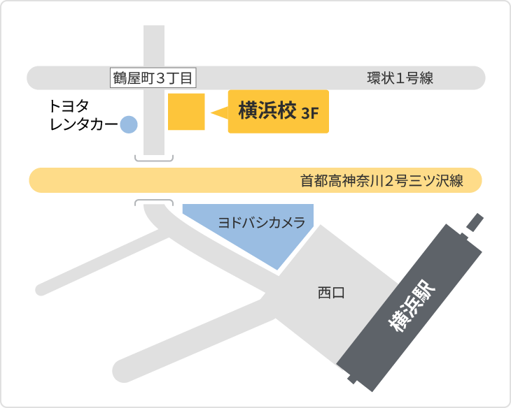 森塾 横浜校までの地図