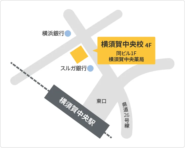 森塾 横須賀中央校までの地図