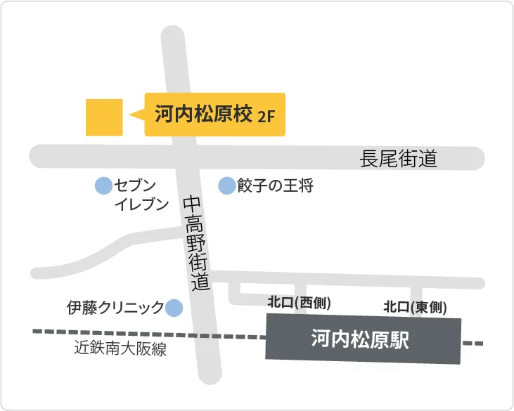 森塾 河内松原校までの地図