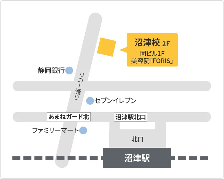 森塾 沼津校までの地図