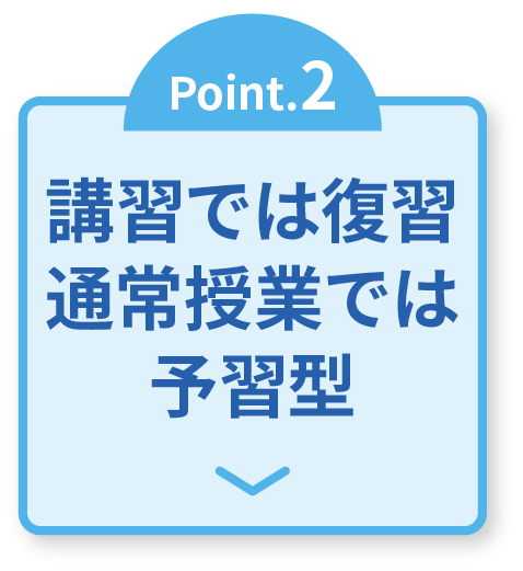Point.2 講習では復習、通常授業では予習型