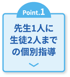 Point.1 先生1人に生徒2人までの個別指導