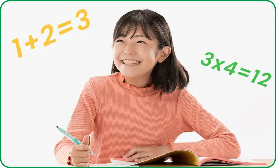 テストをする女子生徒