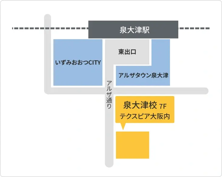 森塾 泉大津校までの地図